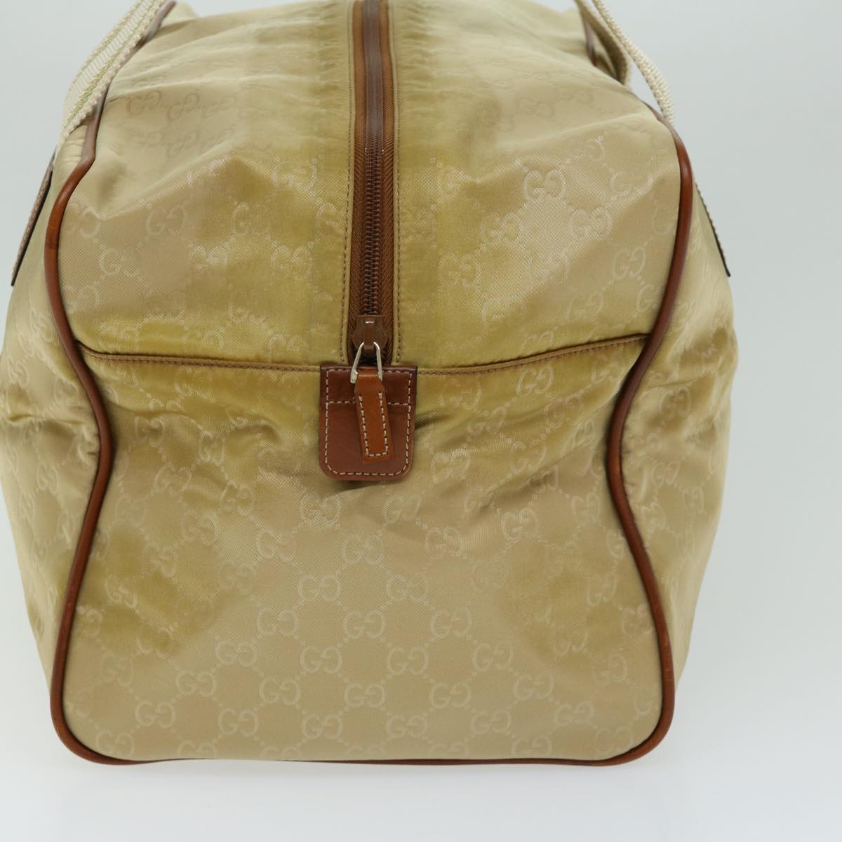 GUCCI GG Canvas Boston Bag Beige 153240 Auth 66606