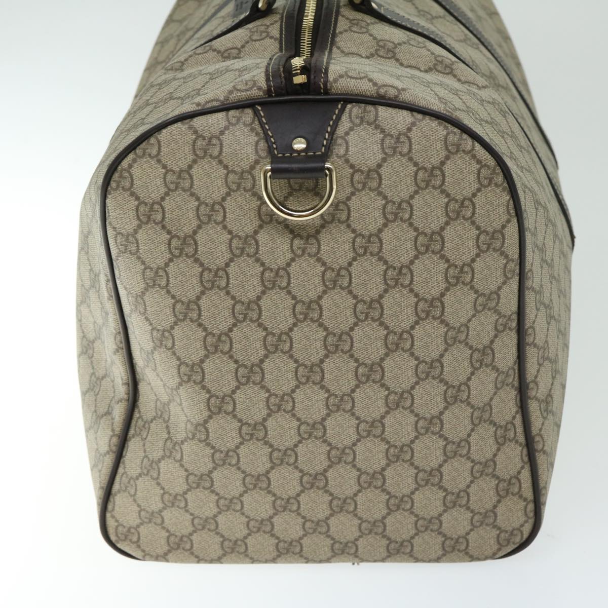 GUCCI GG Supreme Boston Bag PVC Beige 206501 Auth 66607