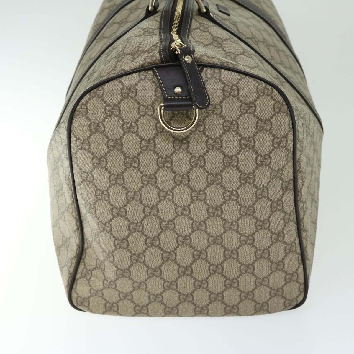 GUCCI GG Supreme Boston Bag PVC Beige 206501 Auth 66607