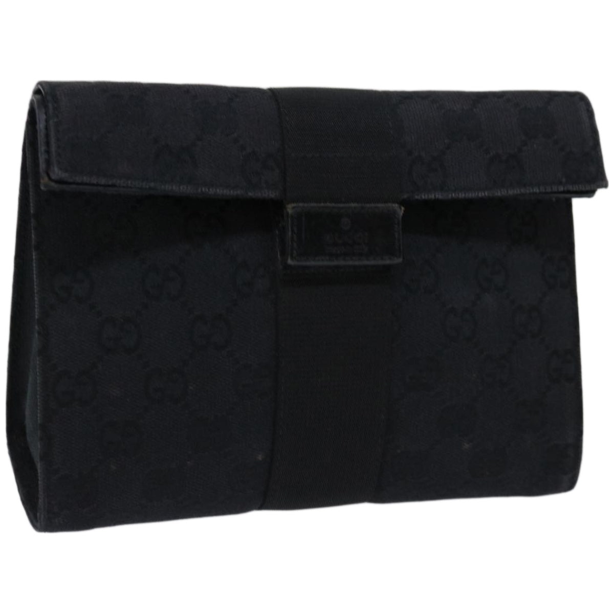 GUCCI GG Canvas Clutch Bag Black 0390992 Auth 66614