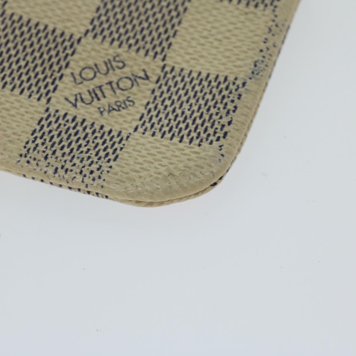 LOUIS VUITTON Damier Azur Pochette Cles Coin Purse N62659 LV Auth 66615