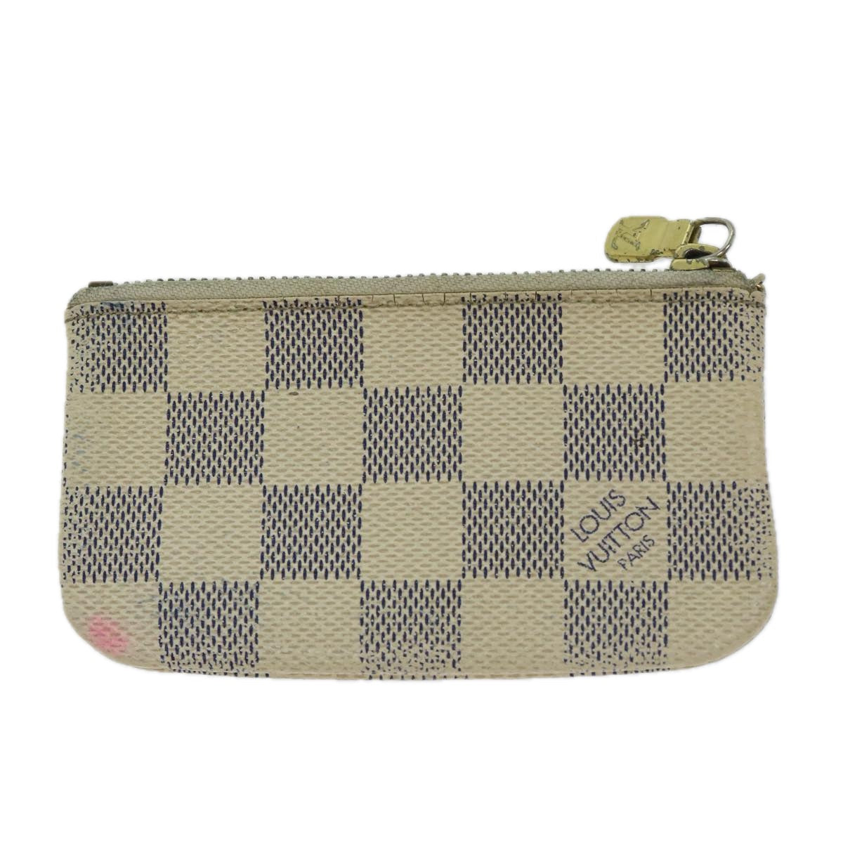 LOUIS VUITTON Damier Azur Pochette Cles Coin Purse N62659 LV Auth 66615