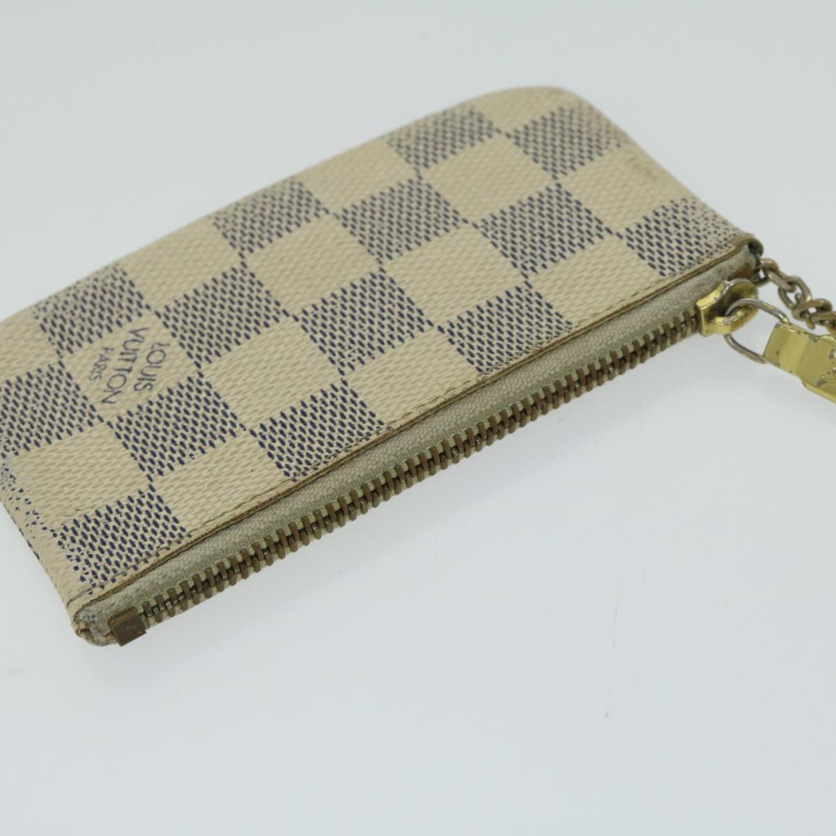 LOUIS VUITTON Damier Azur Pochette Cles Coin Purse N62659 LV Auth 66615