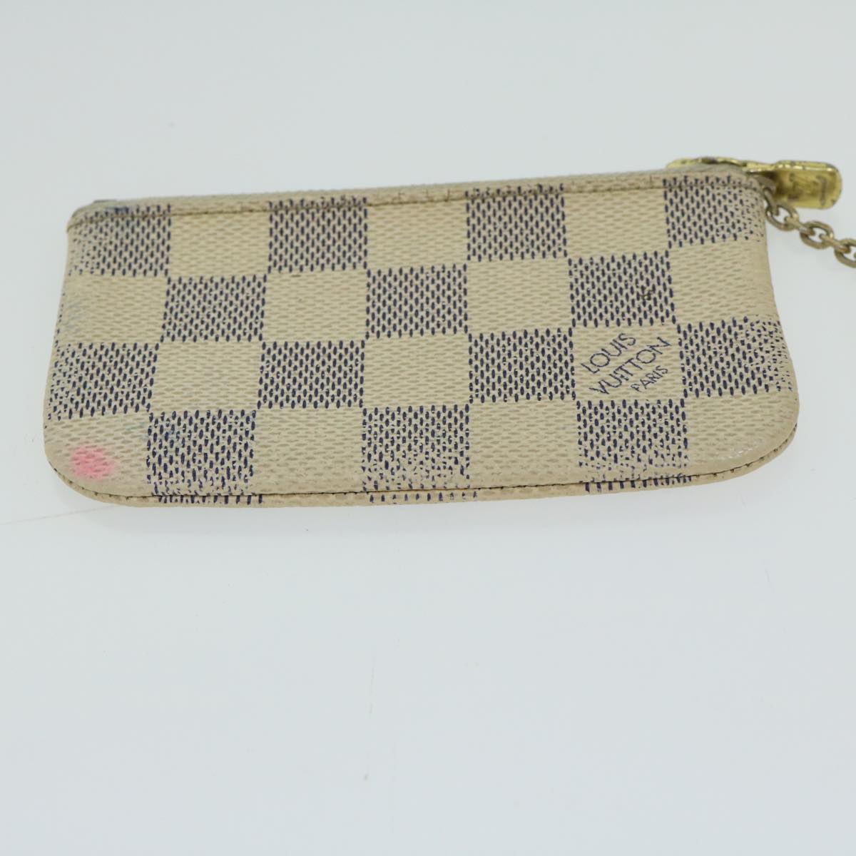 LOUIS VUITTON Damier Azur Pochette Cles Coin Purse N62659 LV Auth 66615