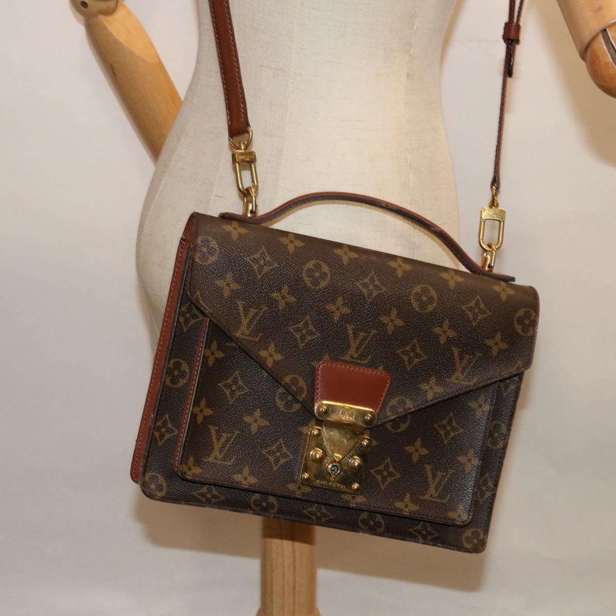 LOUIS VUITTON Monogram Monceau 26 Shoulder Bag 2way M51187 LV Auth 66625