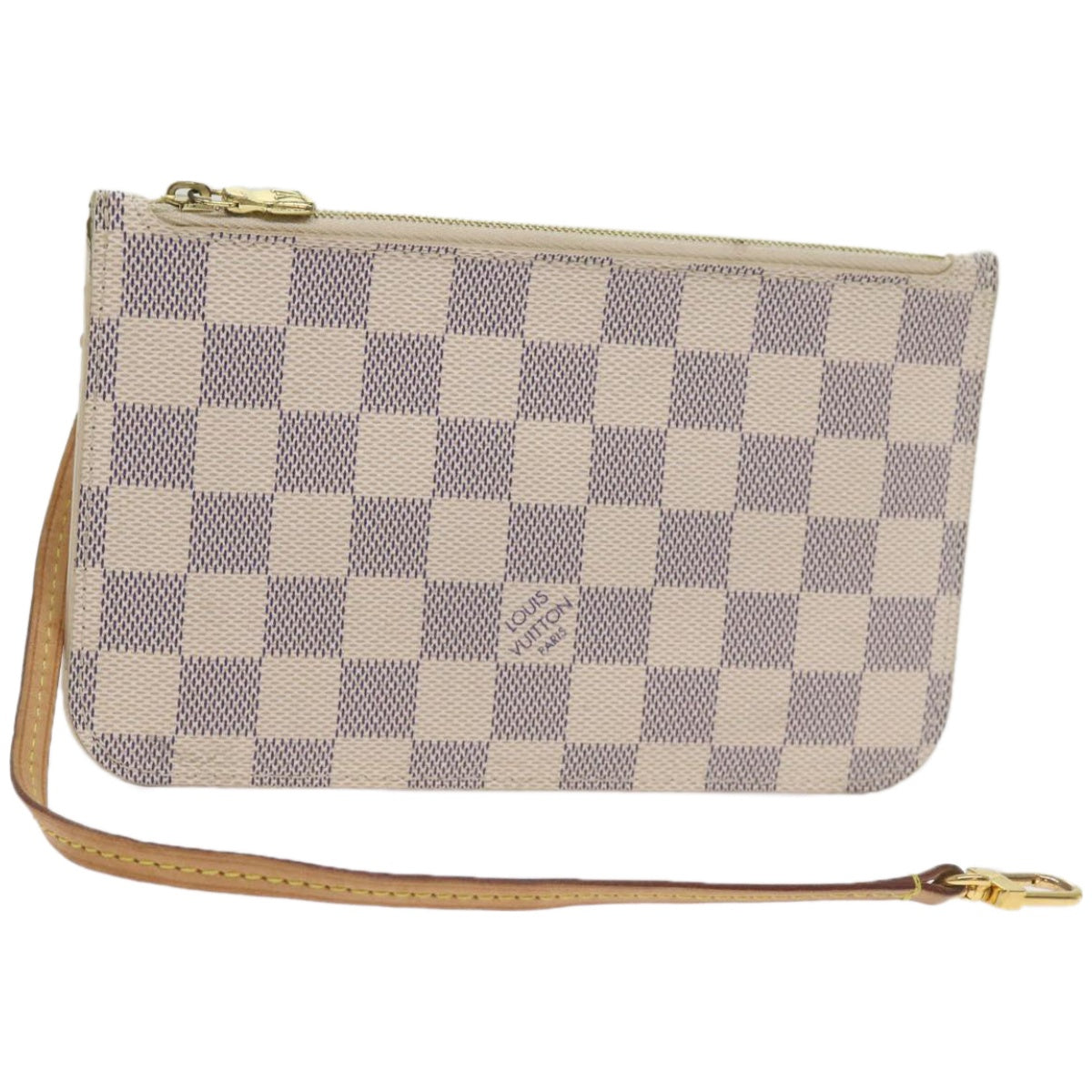 LOUIS VUITTON Damier Azur Neverfull PM Pouch Accessory Pouch LV Auth 66629