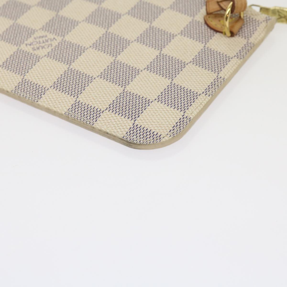 LOUIS VUITTON Damier Azur Neverfull PM Pouch Accessory Pouch LV Auth 66629