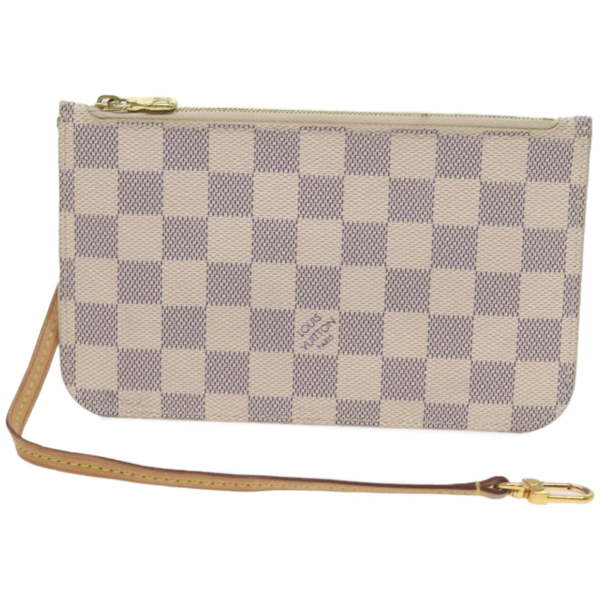 LOUIS VUITTON Damier Azur Neverfull PM Pouch Accessory Pouch LV Auth 66629