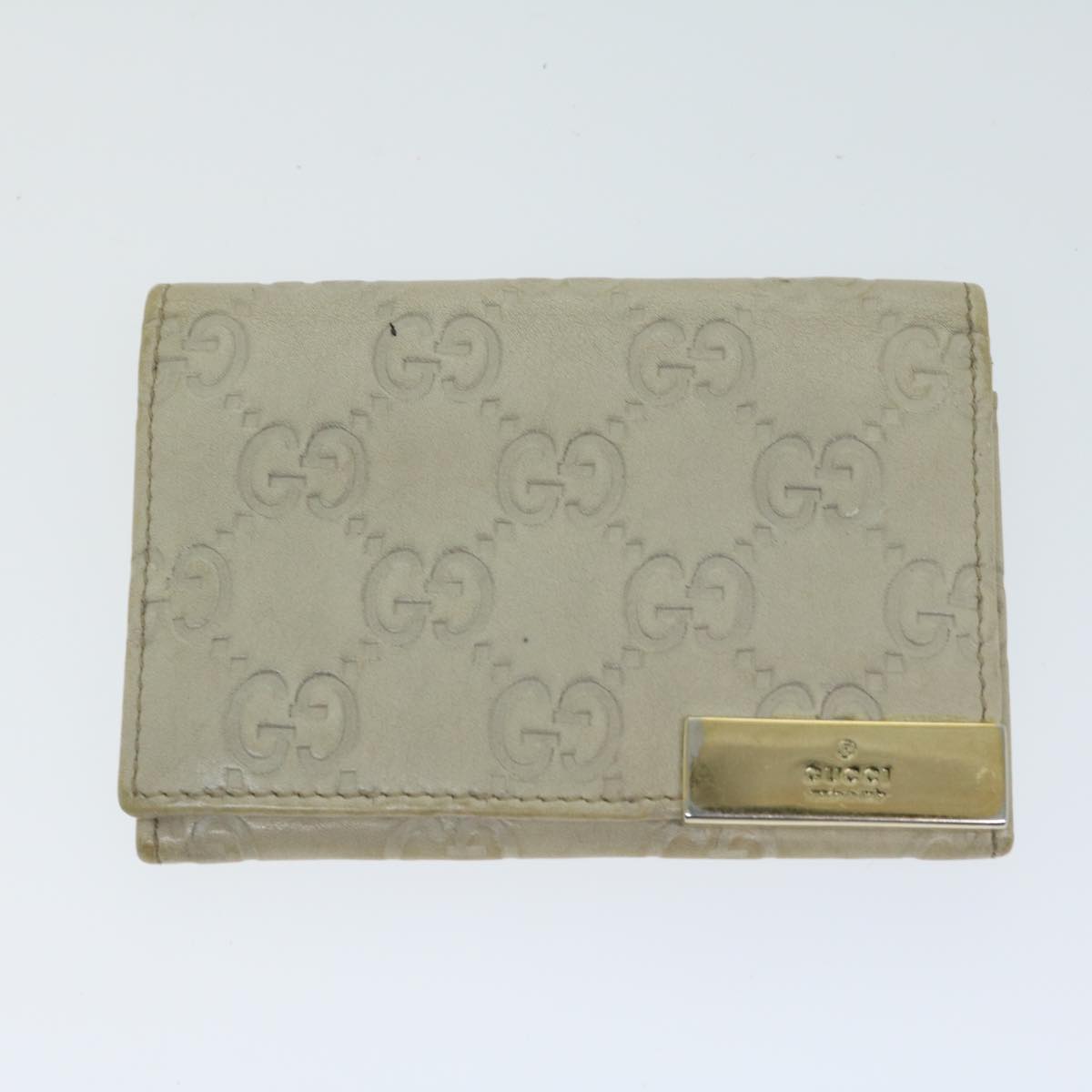 GUCCI Guccissima Day Planner Cover Card Case 2Set Beige Pink Auth 66632