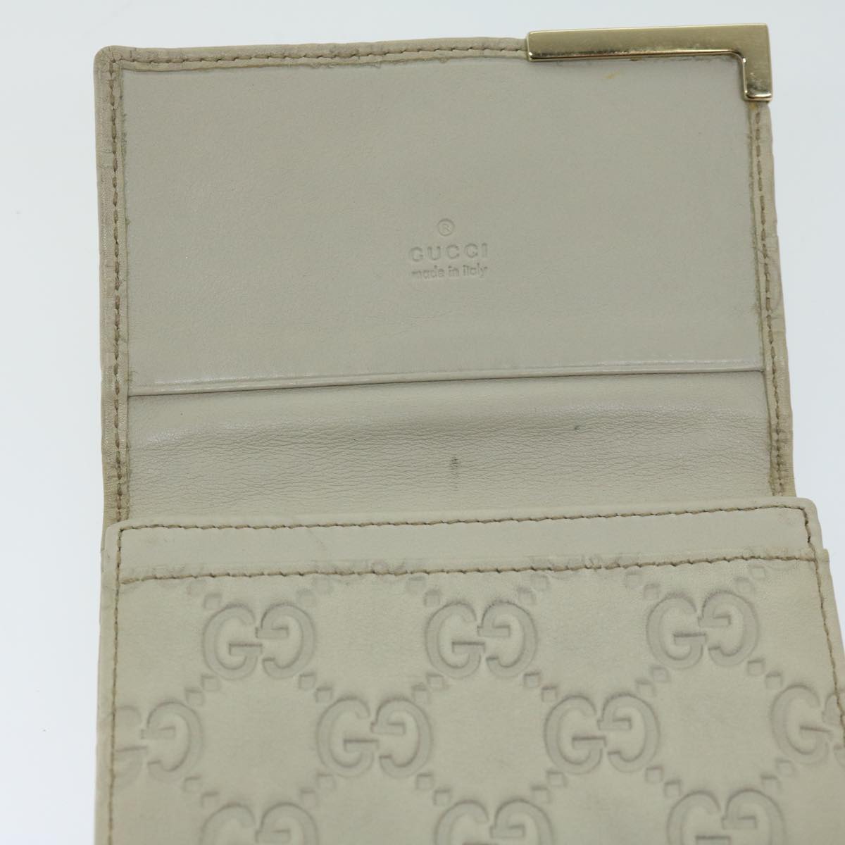 GUCCI Guccissima Day Planner Cover Card Case 2Set Beige Pink Auth 66632