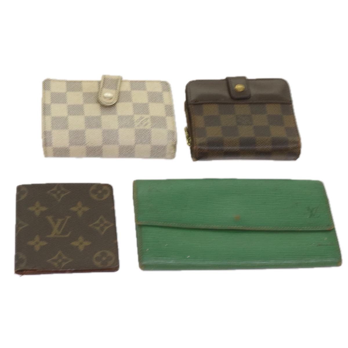 LOUIS VUITTON Monogram Damier Epi Wallet 4Set LV Auth 66634