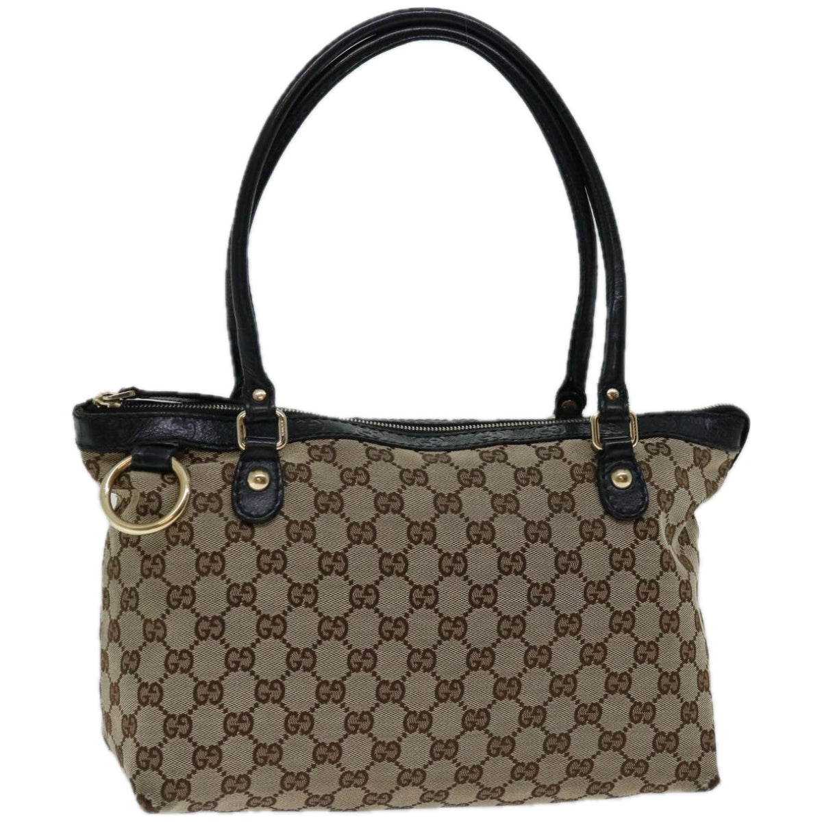 GUCCI GG Canvas Tote Bag Beige 211942 Auth 66640