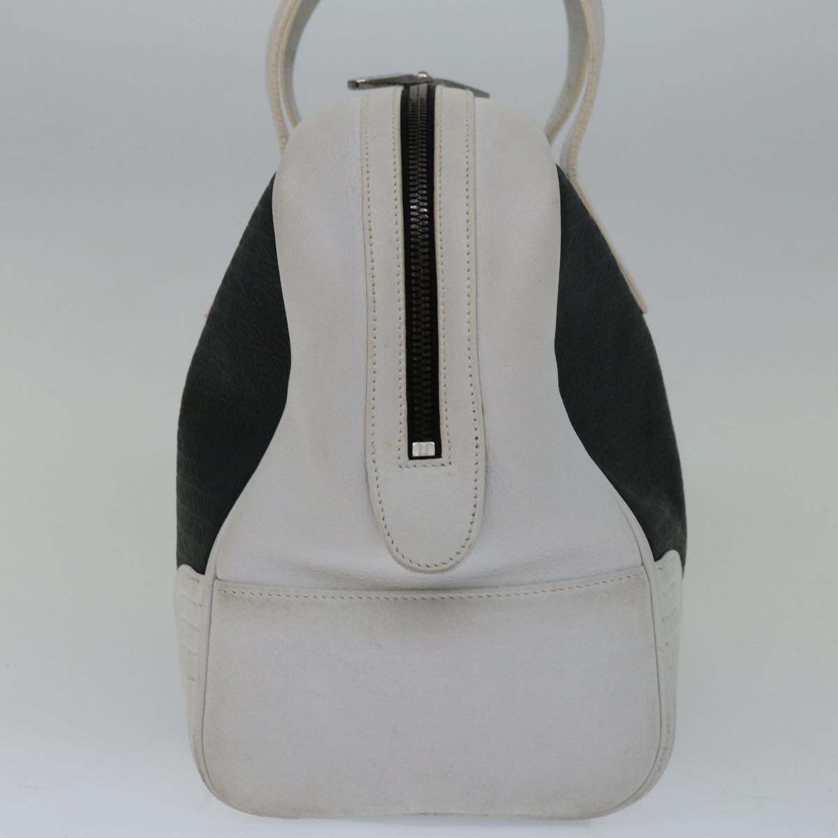 LOEWE anagram Hand Bag PVCCanvas Black White Auth 66643