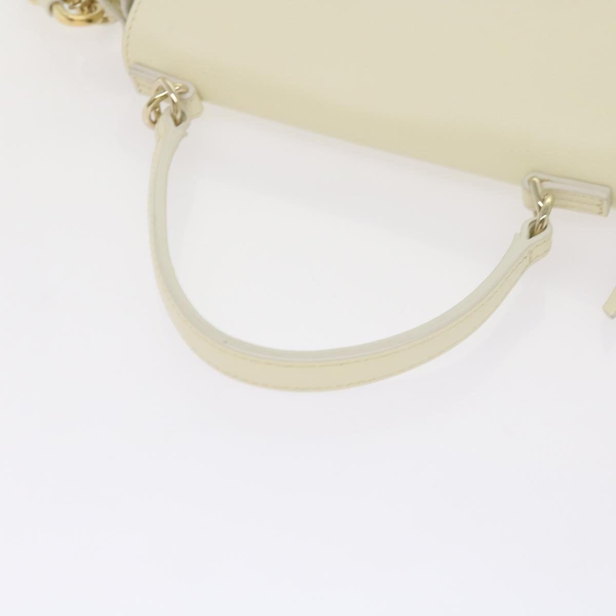 Chloe Faye day Hand Bag Leather White Auth 66645