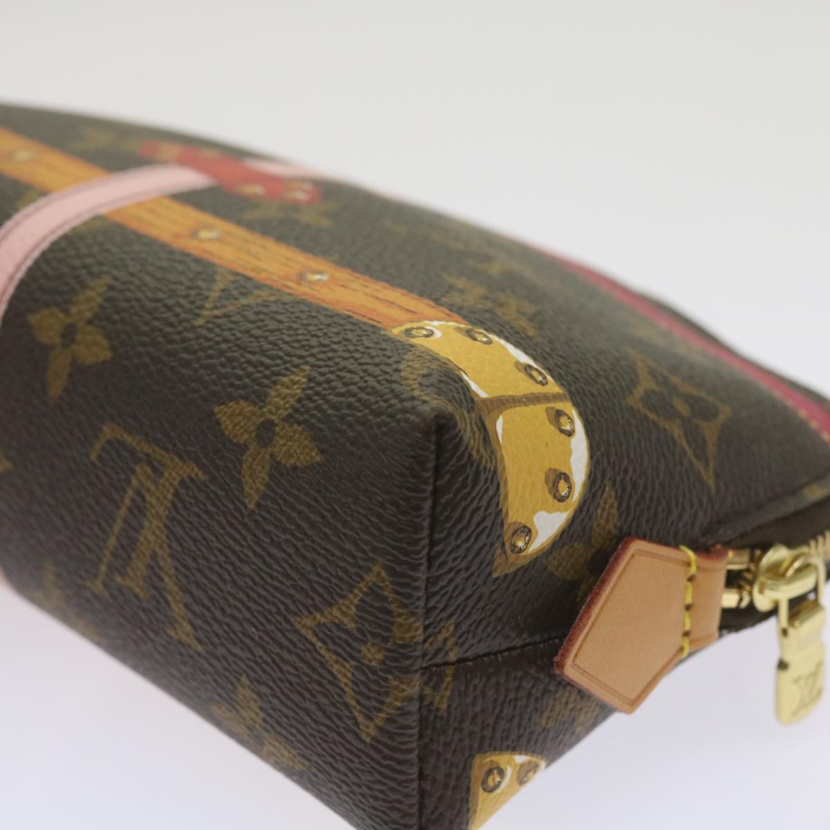 LOUIS VUITTON Monogram Summer Trunk Pochette Cosmetic Pouch M43615 LV Auth 66648