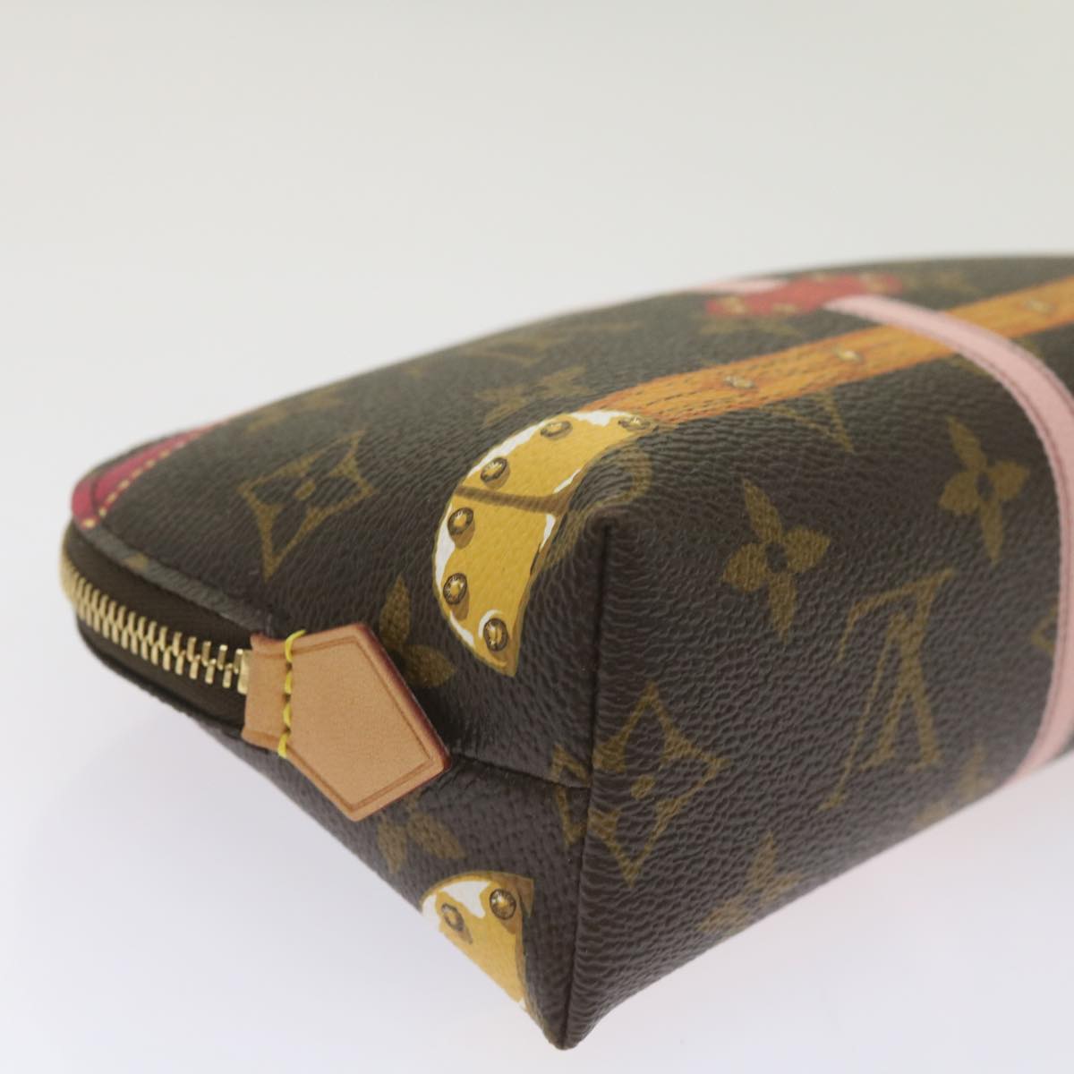 LOUIS VUITTON Monogram Summer Trunk Pochette Cosmetic Pouch M43615 LV Auth 66648