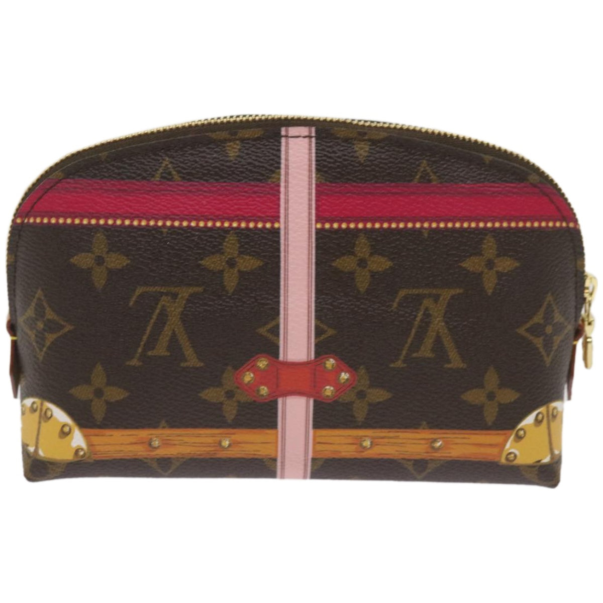 LOUIS VUITTON Monogram Summer Trunk Pochette Cosmetic Pouch M43615 LV Auth 66648