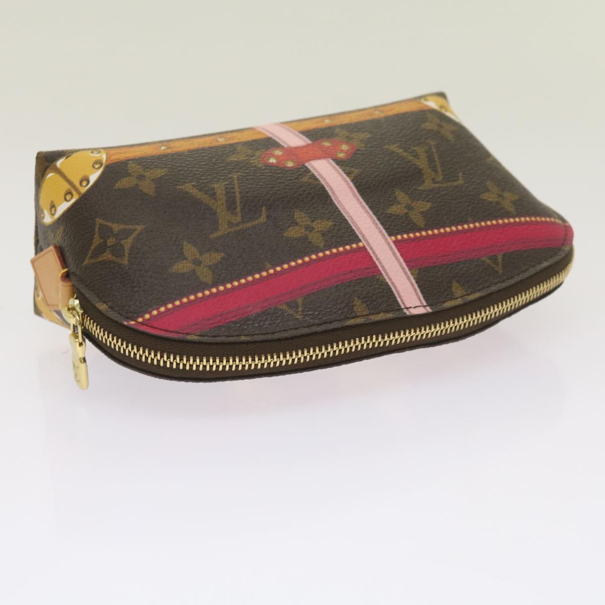 LOUIS VUITTON Monogram Summer Trunk Pochette Cosmetic Pouch M43615 LV Auth 66648