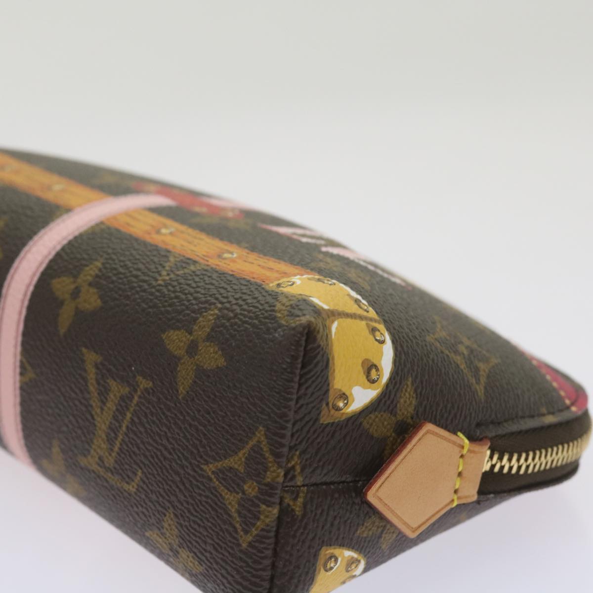 LOUIS VUITTON Monogram Summer Trunk Pochette Cosmetic Pouch M43615 LV Auth 66648