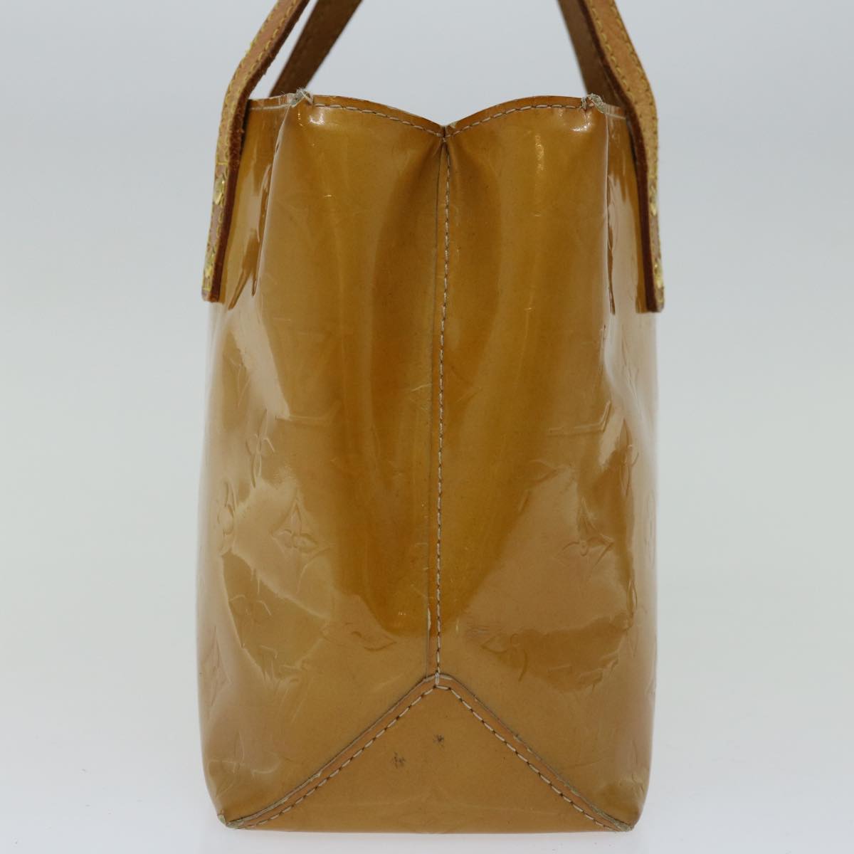 LOUIS VUITTON Monogram Vernis Reade PM Hand Bag Beige M91334 LV Auth 66660