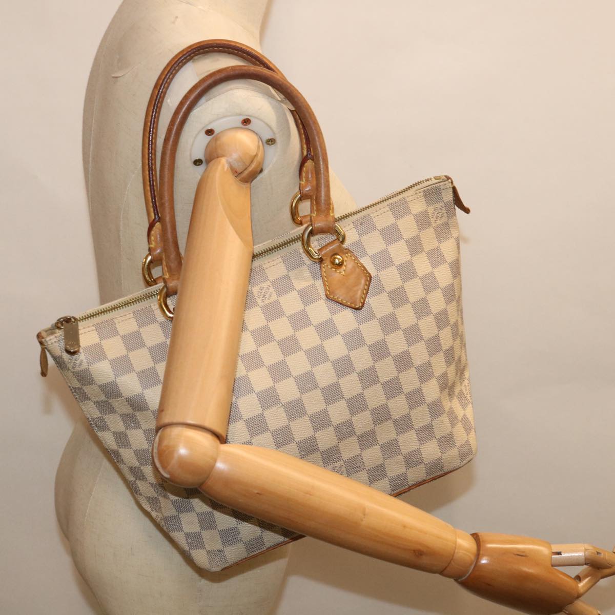 LOUIS VUITTON Damier Azur Saleya PM Tote Bag N51186 LV Auth 66674