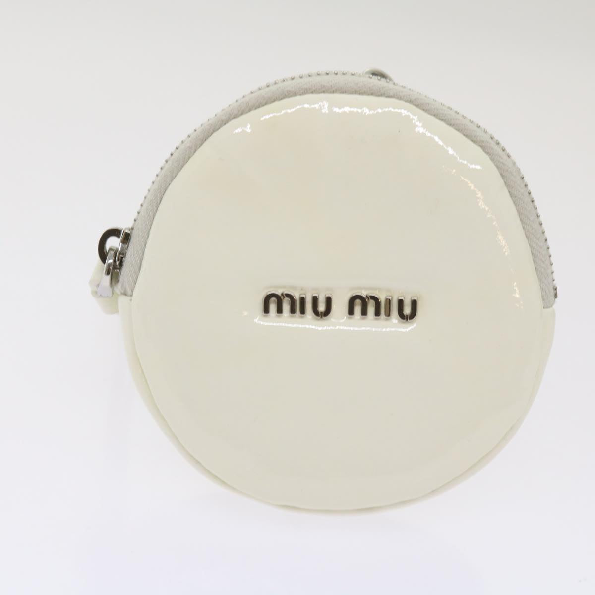 Miu Miu Shoulder Bag Enamel White Auth 66701