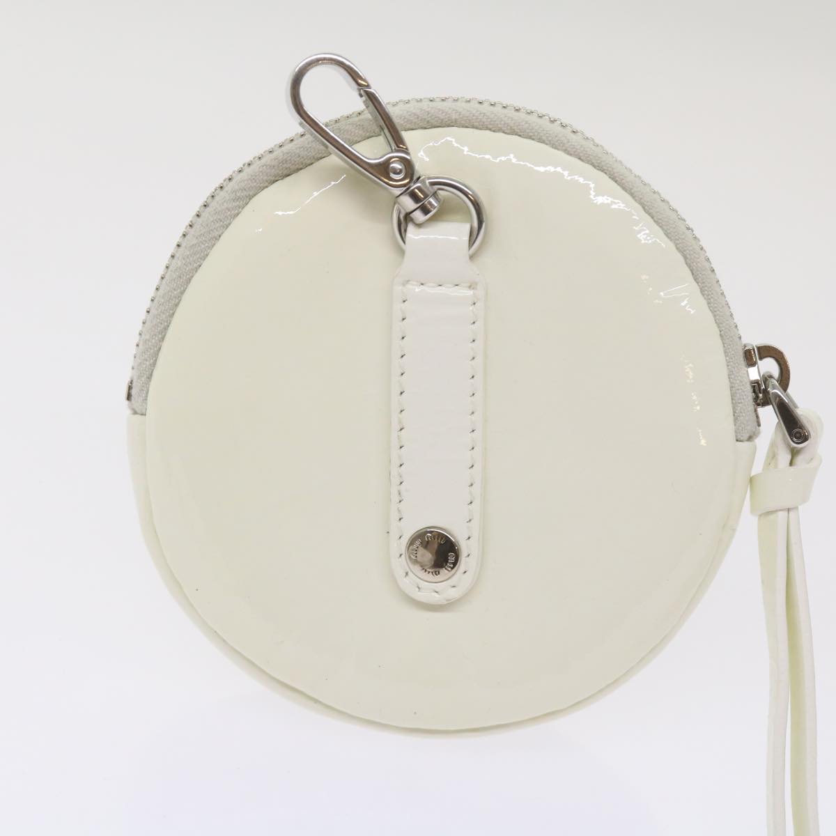 Miu Miu Shoulder Bag Enamel White Auth 66701