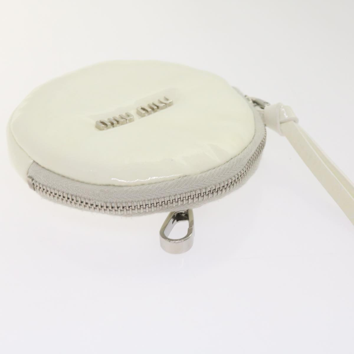 Miu Miu Shoulder Bag Enamel White Auth 66701