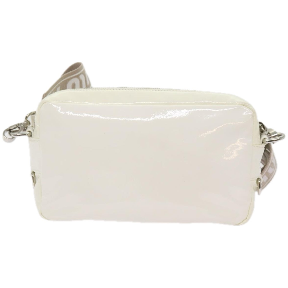 Miu Miu Shoulder Bag Enamel White Auth 66701