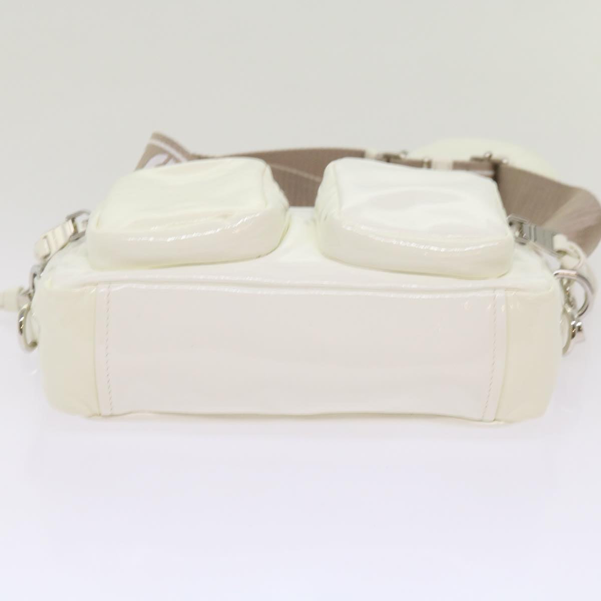 Miu Miu Shoulder Bag Enamel White Auth 66701