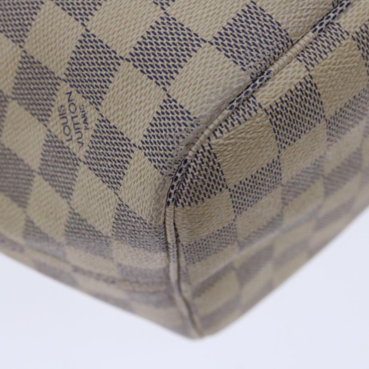 LOUIS VUITTON Damier Azur Neverfull MM Tote Bag N41605 LV Auth 66707