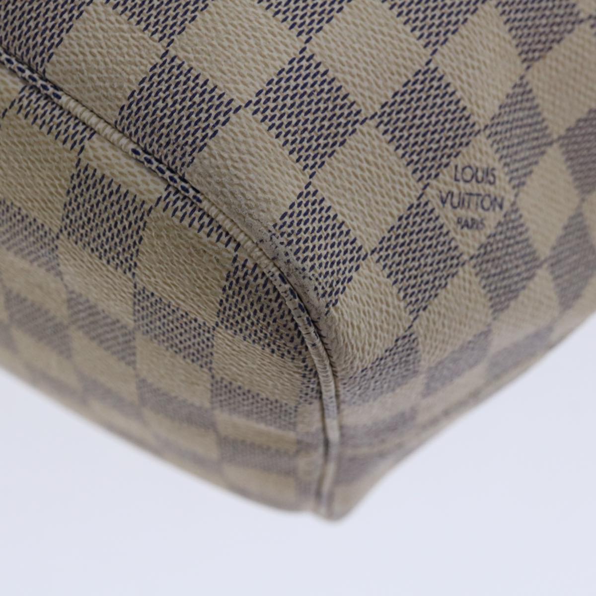 LOUIS VUITTON Damier Azur Neverfull MM Tote Bag N41605 LV Auth 66707