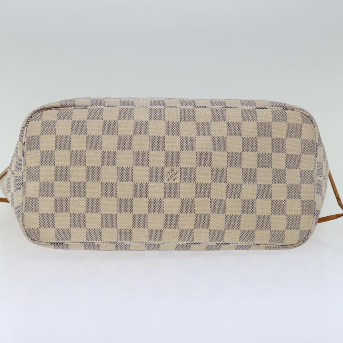 LOUIS VUITTON Damier Azur Neverfull MM Tote Bag N41605 LV Auth 66707