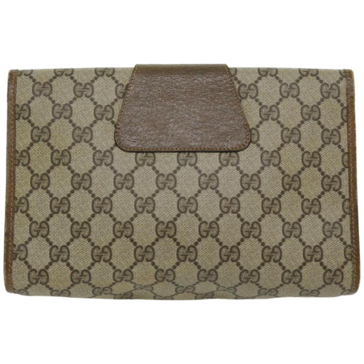 GUCCI GG Canvas Web Sherry Line Clutch Bag PVC Beige Red Green Auth 66716