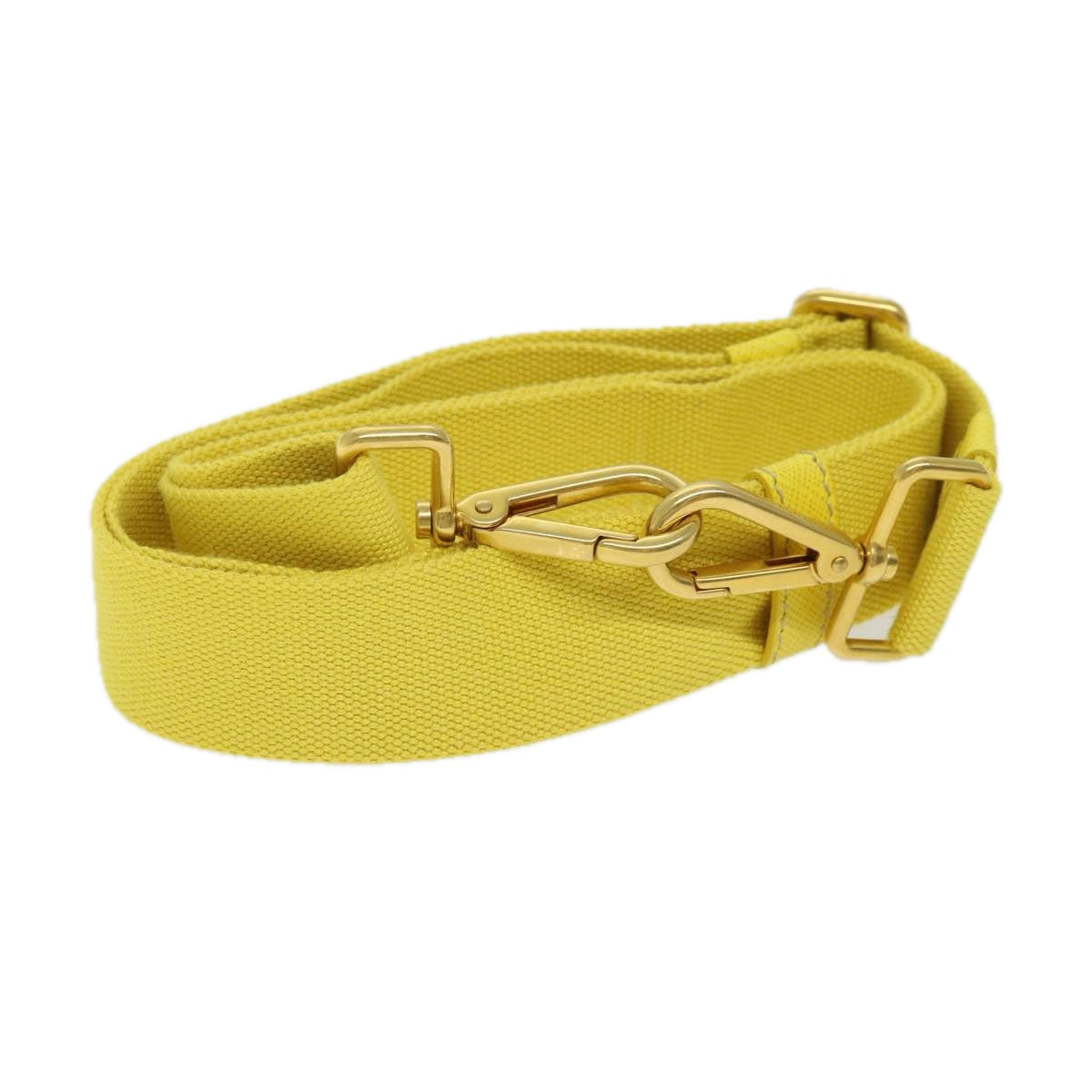 PRADA Adjustable Shoulder Strap Canvas 24.4""-42.1"" Yellow Auth 66725