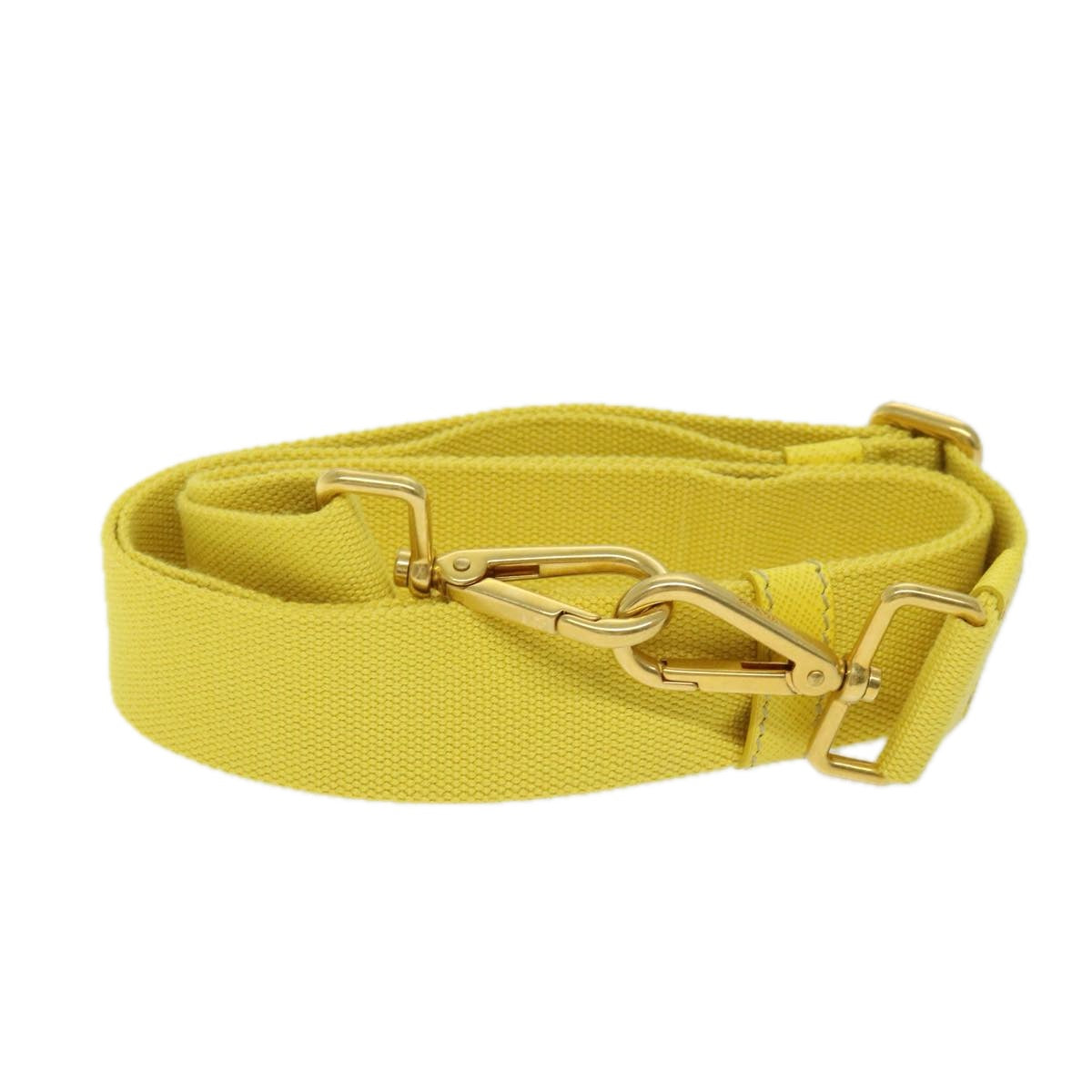 PRADA Adjustable Shoulder Strap Canvas 24.4""-42.1"" Yellow Auth 66725