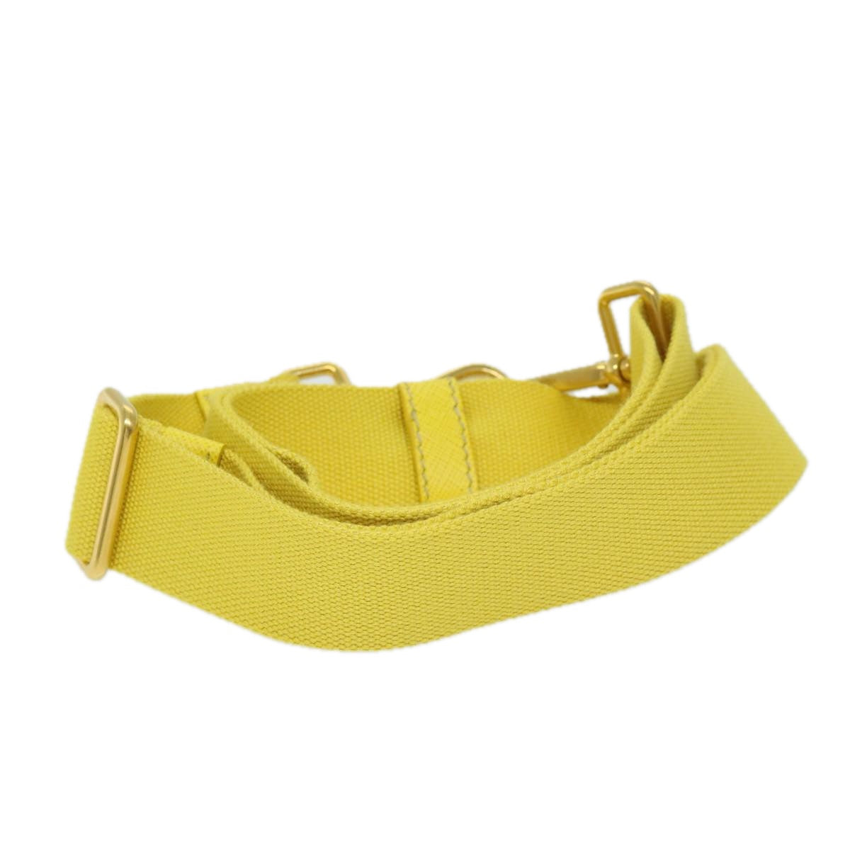 PRADA Adjustable Shoulder Strap Canvas 24.4""-42.1"" Yellow Auth 66725