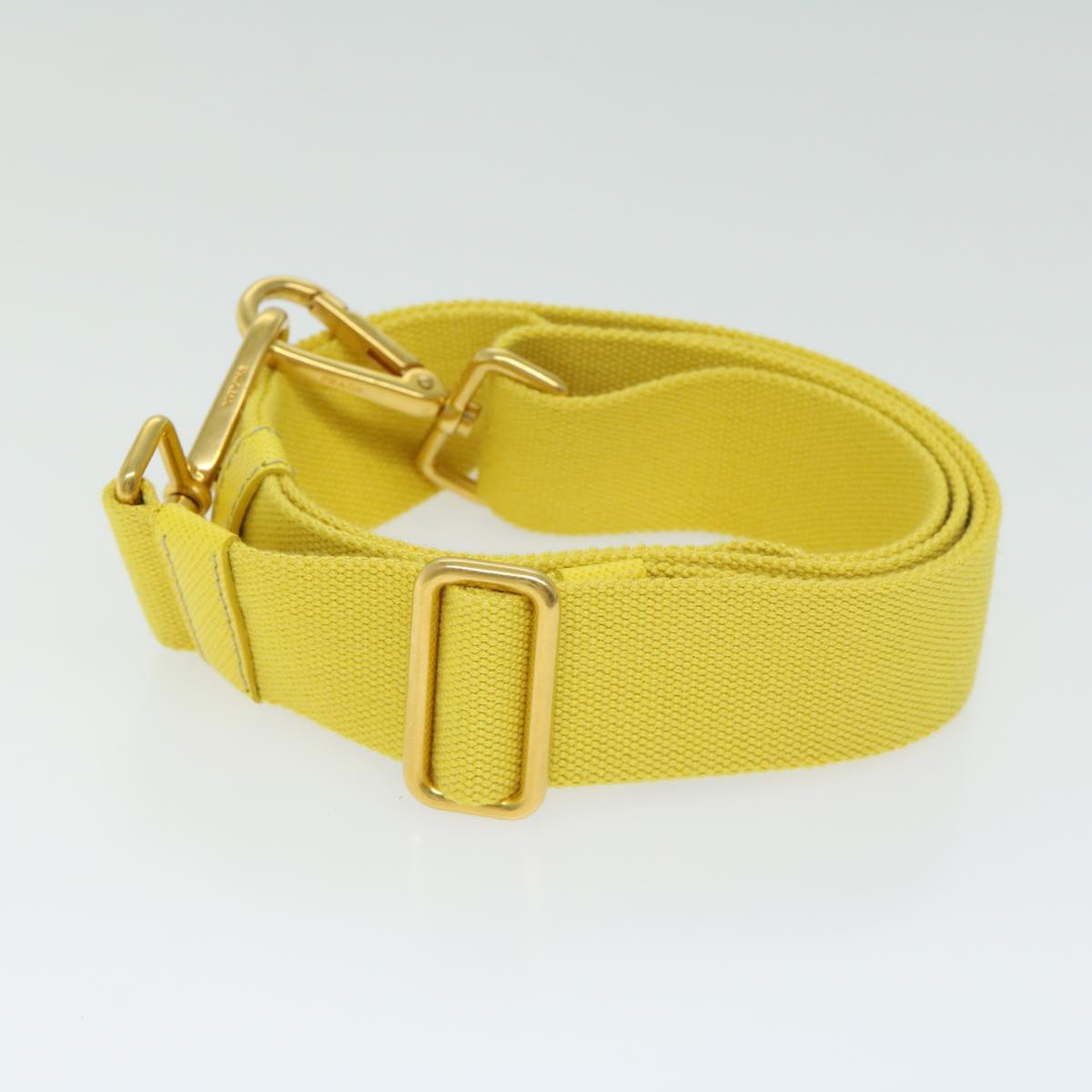 PRADA Adjustable Shoulder Strap Canvas 24.4""-42.1"" Yellow Auth 66725