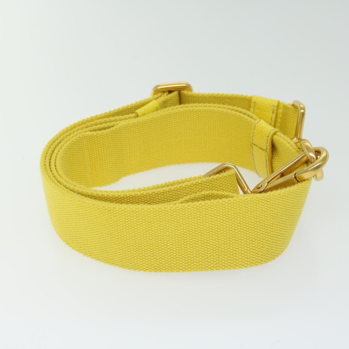 PRADA Adjustable Shoulder Strap Canvas 24.4""-42.1"" Yellow Auth 66725