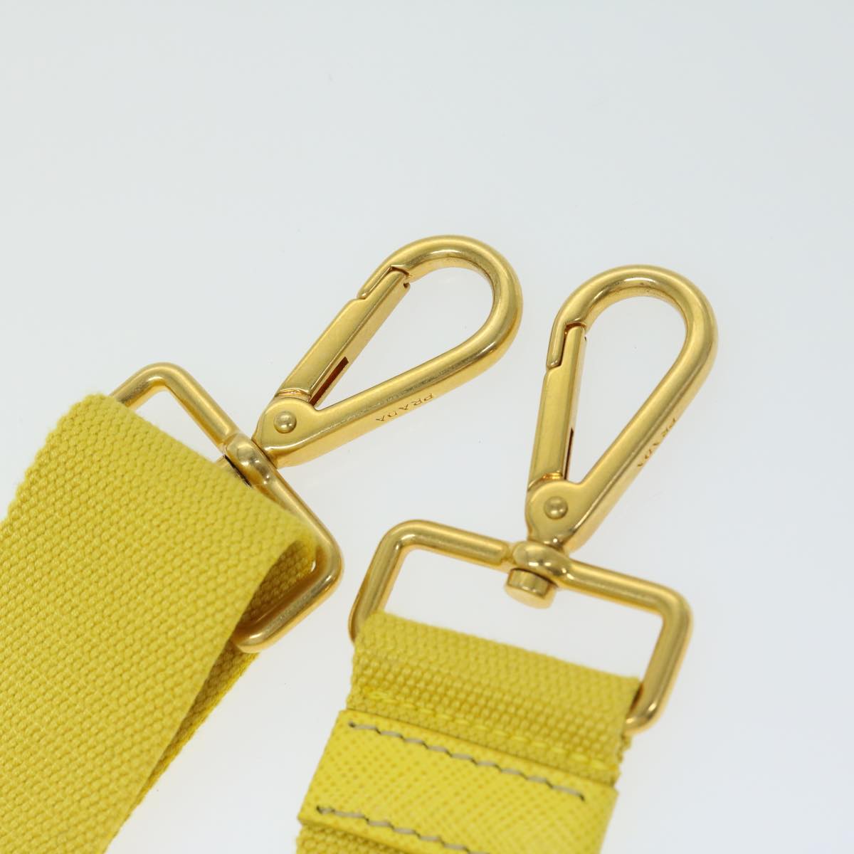 PRADA Adjustable Shoulder Strap Canvas 24.4""-42.1"" Yellow Auth 66725