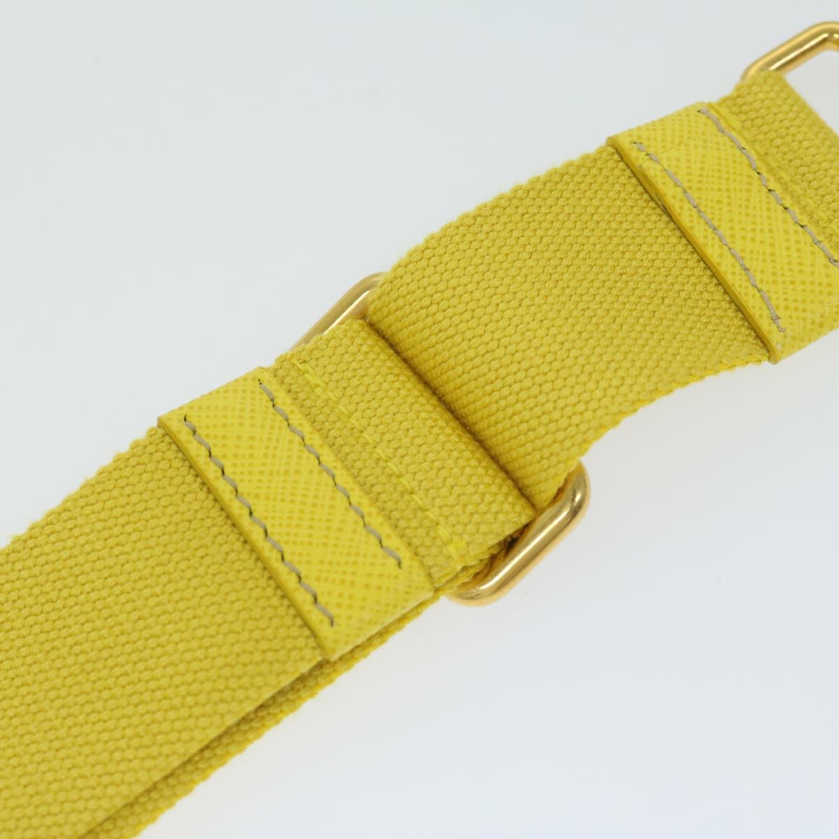 PRADA Adjustable Shoulder Strap Canvas 24.4""-42.1"" Yellow Auth 66725