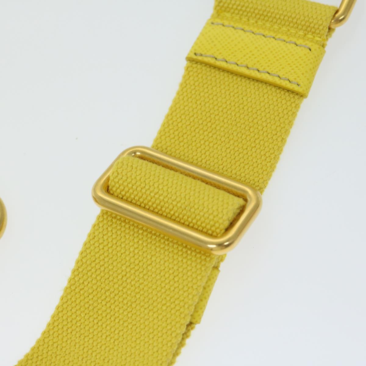 PRADA Adjustable Shoulder Strap Canvas 24.4""-42.1"" Yellow Auth 66725