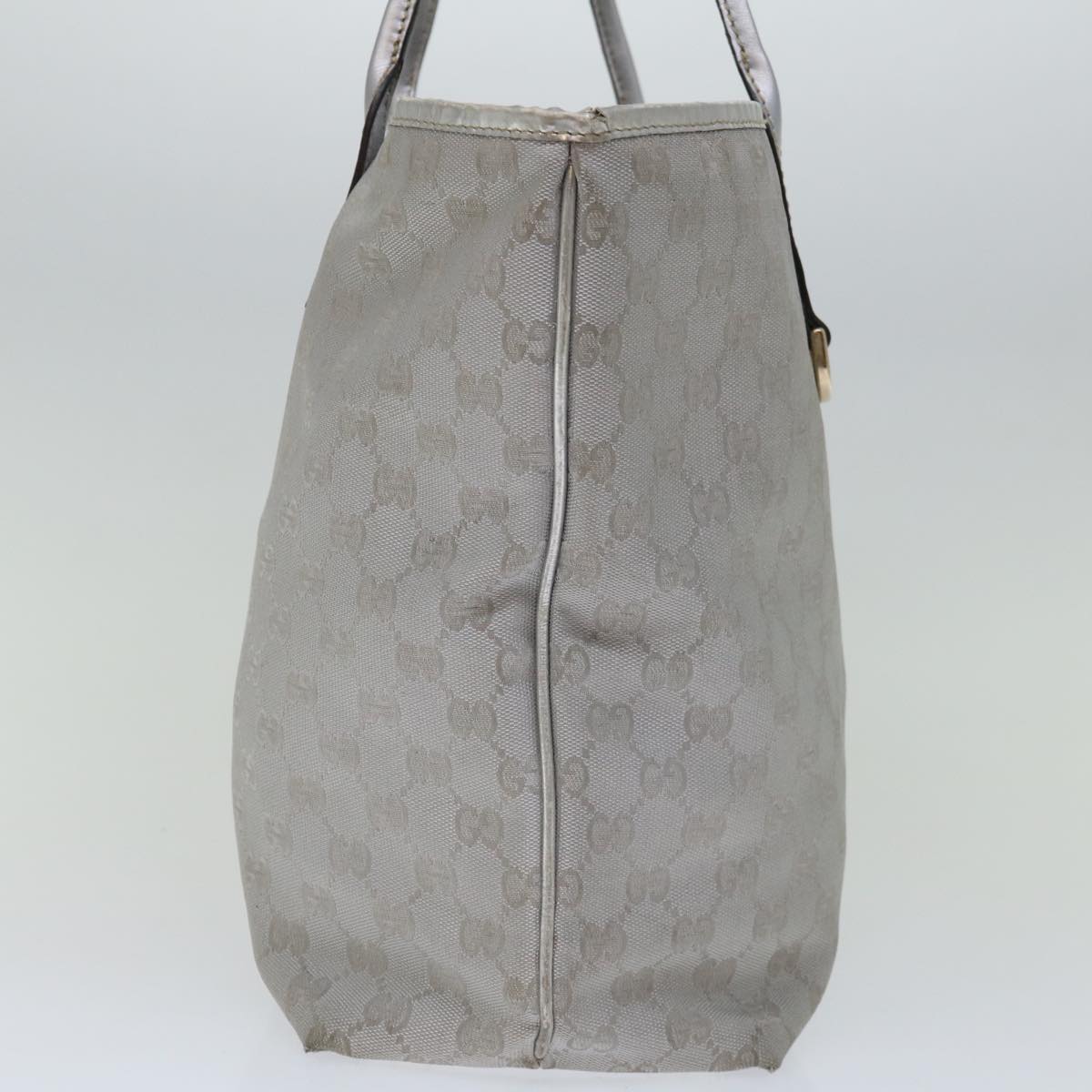 GUCCI GG Canvas Tote Bag Silver 169945 Auth 66727