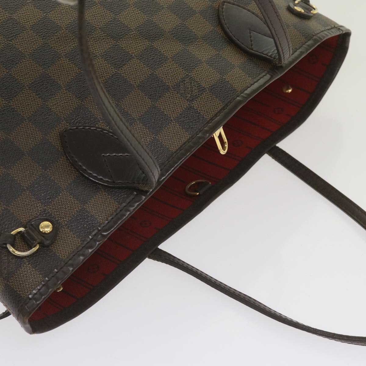 LOUIS VUITTON Damier Ebene Neverfull PM Tote Bag N51109 LV Auth 66728