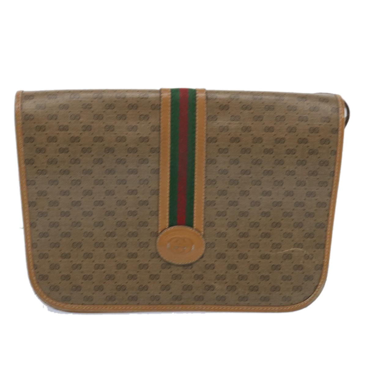 GUCCI Micro GG Supreme Web Sherry Line Shoulder Bag Beige 001 113 Auth 66762