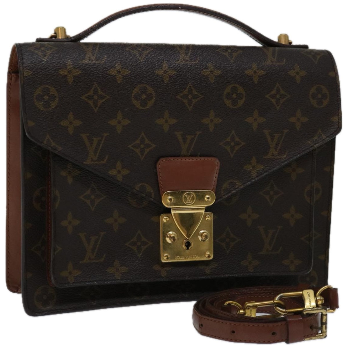 LOUIS VUITTON Monogram Monceau 28 Hand Bag 2way M51185 LV Auth 66764