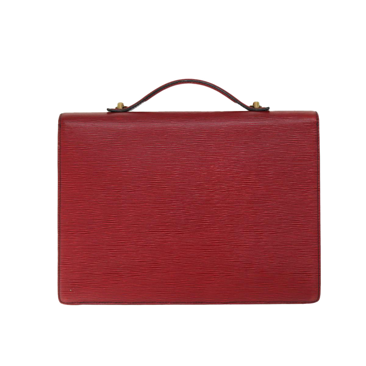 LOUIS VUITTON Epi Porte Documents Bandouliere Briefcase Red LV Auth 66780