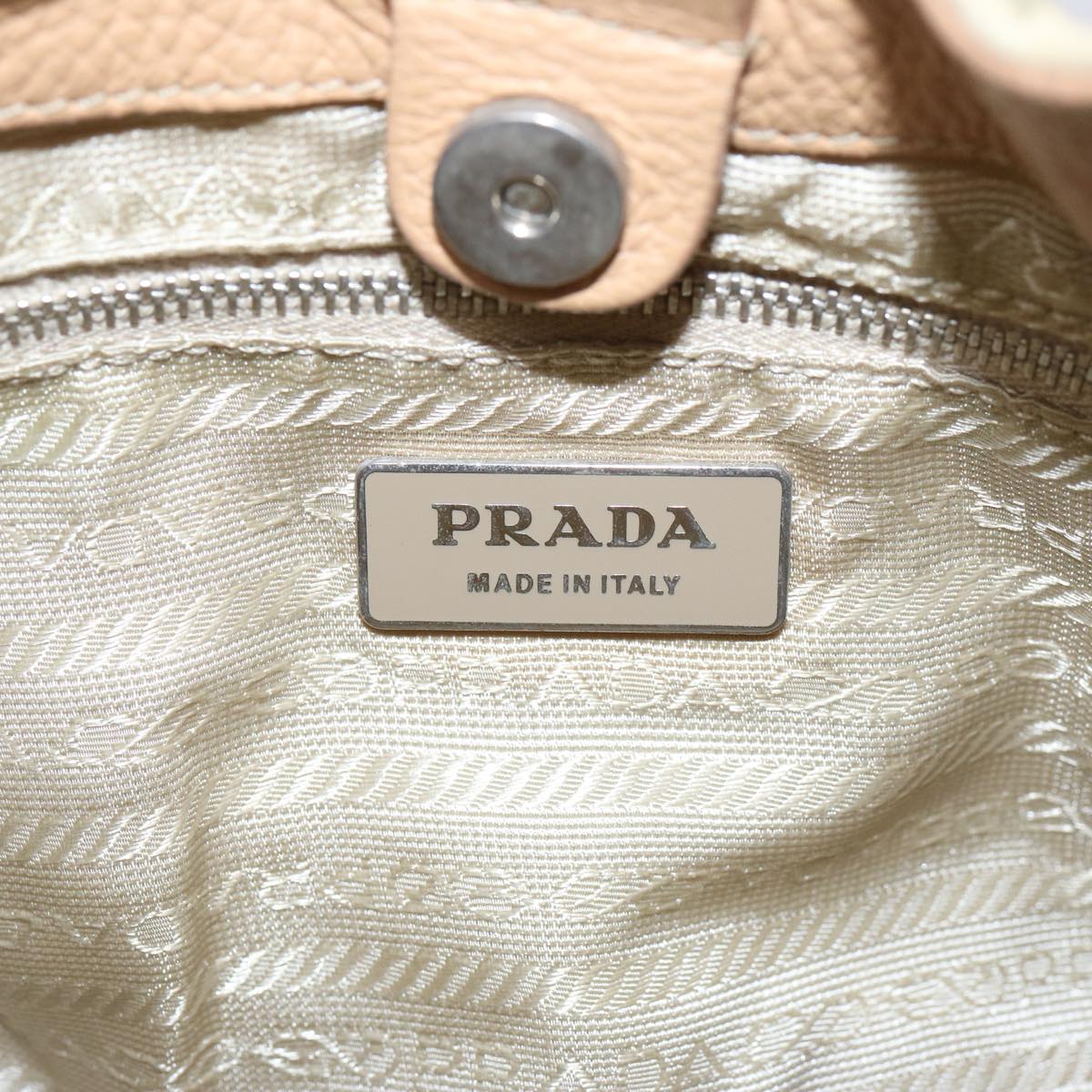 PRADA Shoulder Bag Nylon Cream Auth 66804