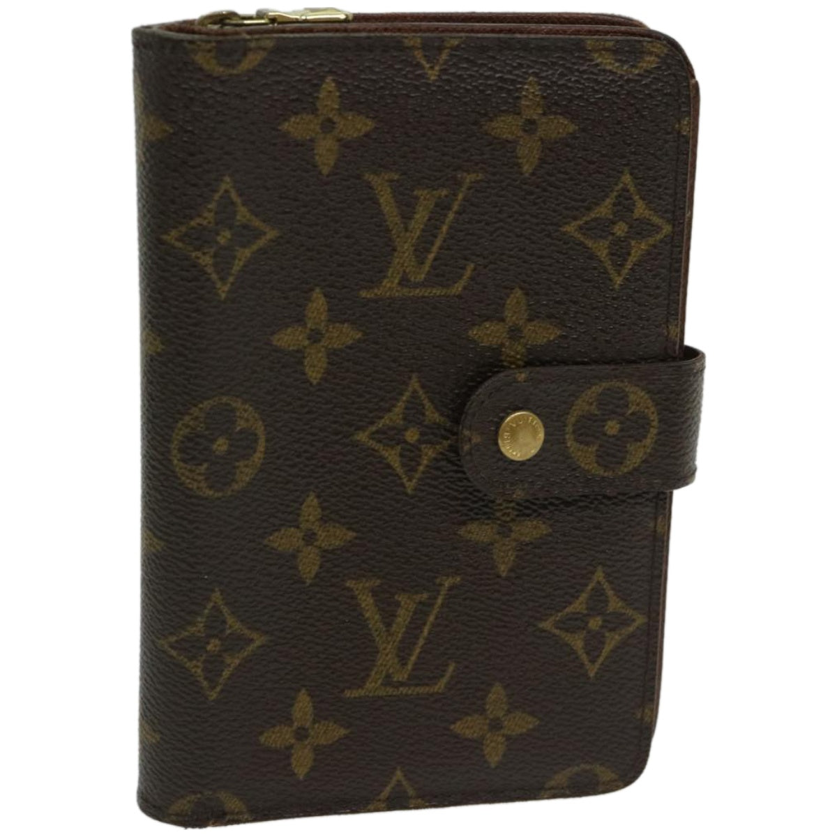 LOUIS VUITTON Monogram Porto Papie Zip Wallet M61207 LV Auth 66835