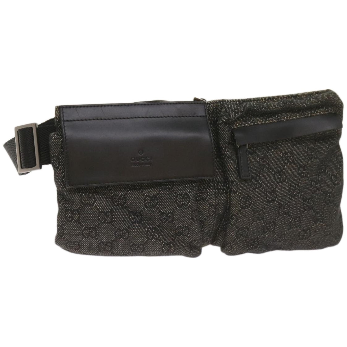 GUCCI GG Canvas Waist bag Black 28566 Auth 66840